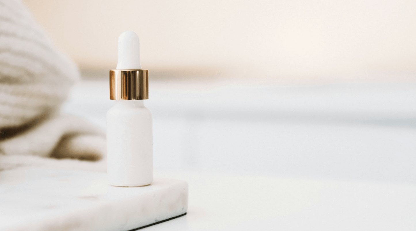 white skincare bottle