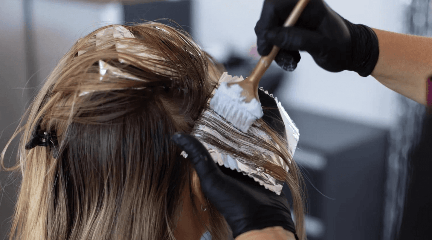 hair styling coloring client's hair