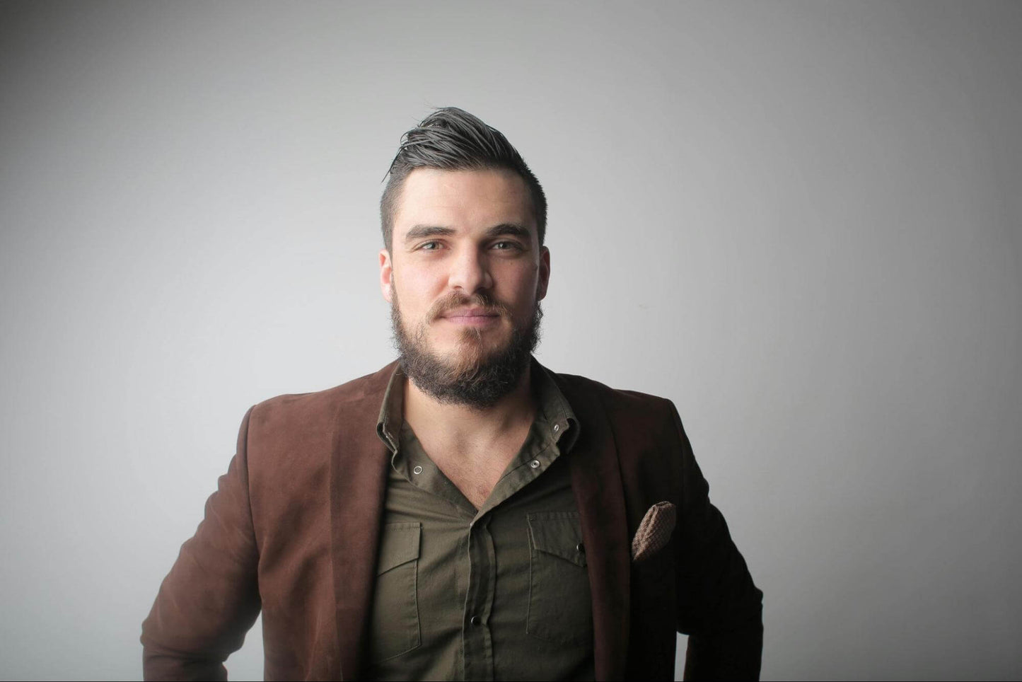 bearded Man in Brown Coat