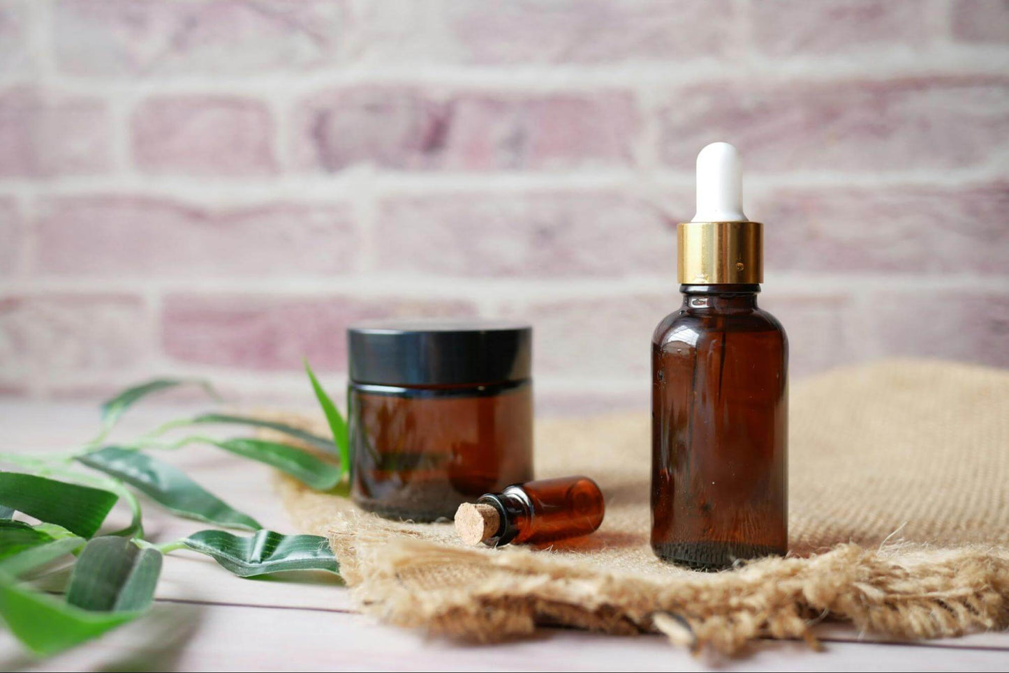 glass skincare bottles